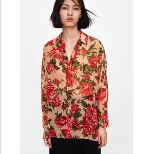Zara Floral Print Shirt
